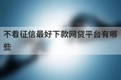 不看征信最好下款网贷平台有哪些？整理5个不看征信负债的网贷百分百成功