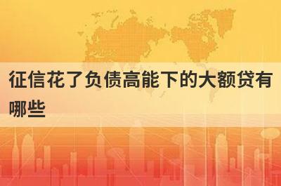 征信花了负债高能下的大额贷有哪些？独家盘点不用征信的贷款平台