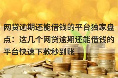 网贷逾期还能借钱的平台独家盘点：这几个网贷逾期还能借钱的平台快速下款秒到账！