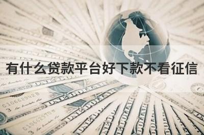 有什么贷款平台好下款不看征信？精选五个好下款的贷款