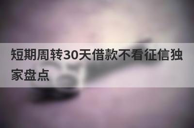 短期周转30天借款不看征信独家盘点，这几个短期周转30天借款不看征信快速下款秒到账！