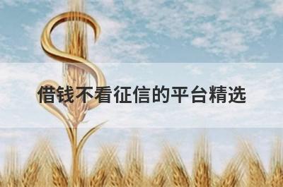借钱不看征信的平台精选，这几个都是必下款的网贷口子！