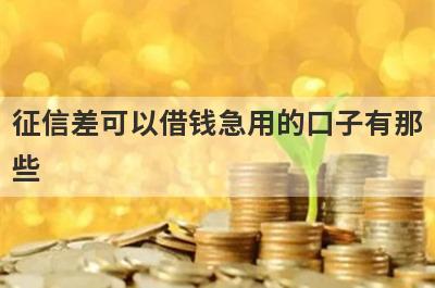 征信差可以借钱急用的口子有那些？精心挑选几个必下款的网贷口子！