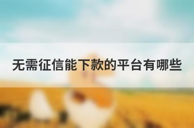 无需征信能下款的平台有哪些？盘点5个征信很差可以借款的口子