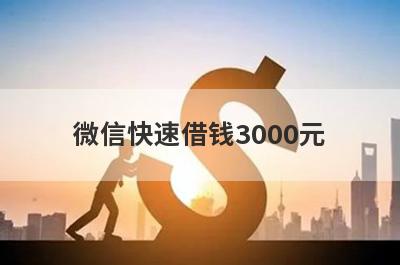 微信快速借钱3000元