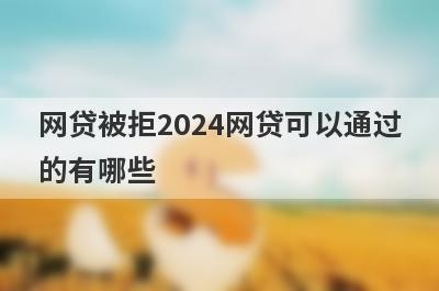 网贷被拒2024网贷可以通过的有哪些？试试借钱被拒不用审核就下款口子