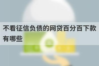 不看征信负债的网贷百分百下款有哪些？独家盘点不看征信贷款平台