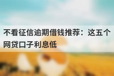 不看征信逾期借钱推荐：这五个网贷口子利息低，秒下款！