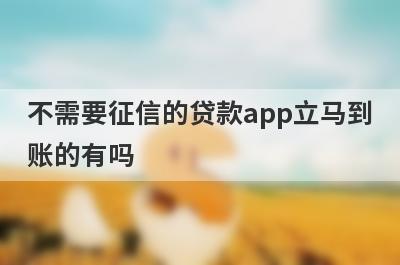 不需要征信的贷款app立马到账的有吗？这几个网贷100%下款秒到账
