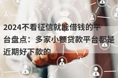 2024不看征信就能借钱的平台盘点：多家小额贷款平台都是近期好下款的