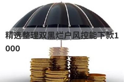 精选整理双黑烂户风控能下款1000 这5个平台应急周转下款快