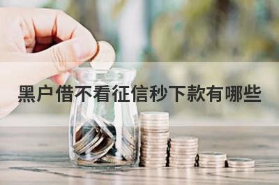 黑户借不看征信秒下款有哪些？分享5个随借随到很方便的平台