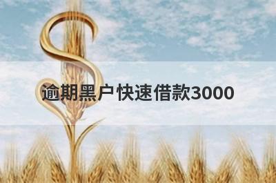 逾期黑户快速借款3000，这5个小额贷款轻松实现