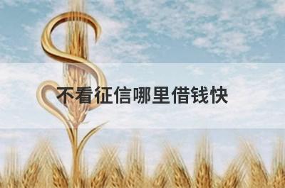 不看征信哪里借钱快？独家盘点征信非常差也能秒到账的贷款平台