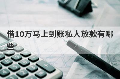 借10万马上到账私人放款有哪些？独家盘点好下款的借款平台不看征信