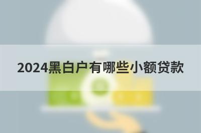 2024黑白户有哪些小额贷款？这几个简单快速黑白户秒批