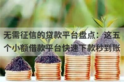 无需征信的贷款平台盘点：这五个小额借款平台快速下款秒到账！