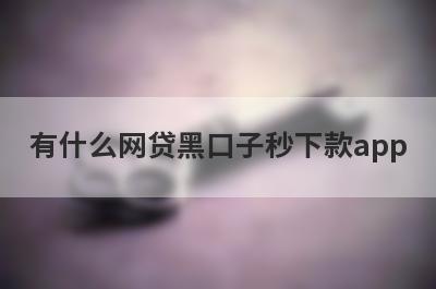 有什么网贷黑口子秒下款app？可以试试这5个小额贷款，下款迅速