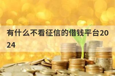 有什么不看征信的借钱平台2024？这些都比较不错