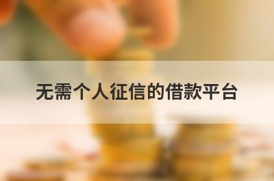 无需个人征信的借款平台