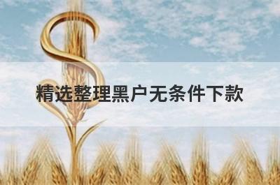 精选整理黑户无条件下款，这5个小额贷款平台更容易借款！