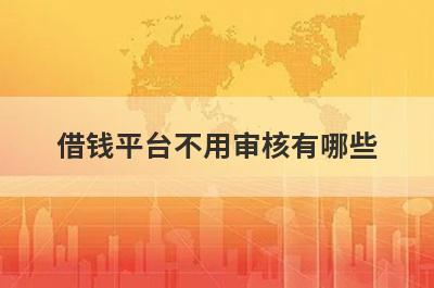 借钱平台不用审核有哪些