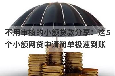 不用审核的小额贷款分享：这5个小额网贷申请简单极速到账！