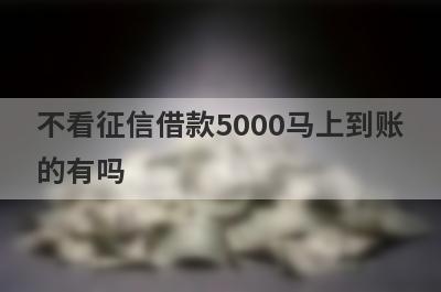 不看征信借款5000马上到账的有吗？这5个平台百分百下款马上到账