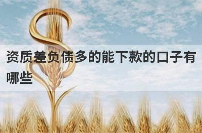 资质差负债多的能下款的口子有哪些？整理5个黑户能下款的口子