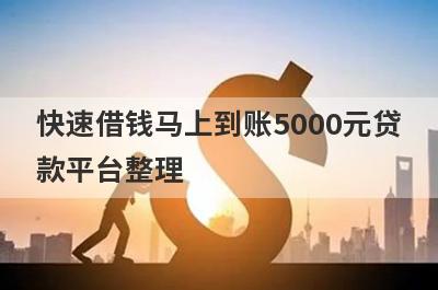快速借钱马上到账5000元贷款平台整理，这些小额贷款平台借款流程简单，更容易借款！