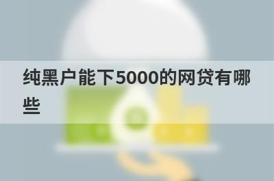 纯黑户能下5000的网贷有哪些？这5个纯黑户也能借5000