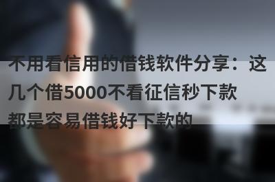不用看信用的借钱软件分享：这几个借5000不看征信秒下款都是容易借钱好下款的