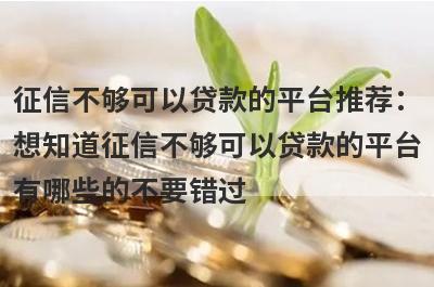 征信不够可以贷款的平台推荐：想知道征信不够可以贷款的平台有哪些的不要错过！