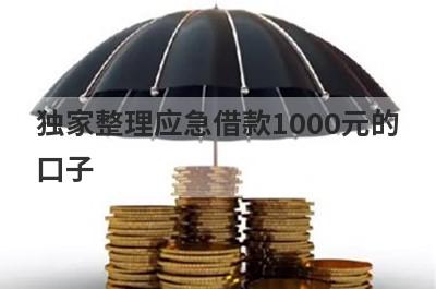 独家整理应急借款1000元的
口子
