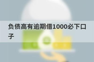 负债高有逾期借1000必下口子，这5个负债高有逾期马上到账