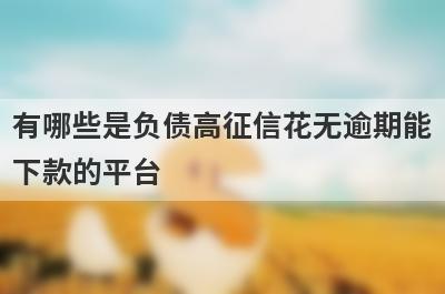 有哪些是负债高征信花无逾期能下款的平台 这几个负债高征信花无逾期能下款的平台应急周转下款快