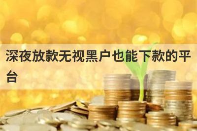 深夜放款无视黑户也能下款的平
台
