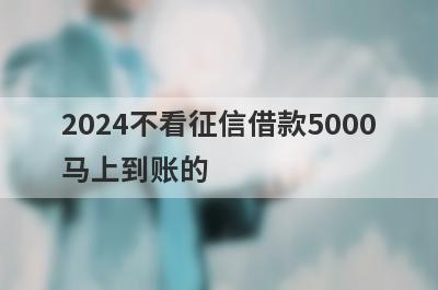 2024不看征信借款5000马上到账的(借钱不看征信不看逾期app)