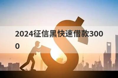 2024征信黑快速借款3000，这5个小额贷款轻松实现