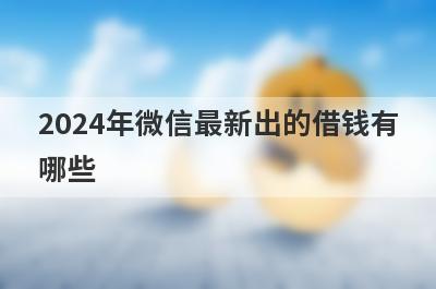 2024年微信最新出的借钱有哪些？这五个贷款，支持闪电放款