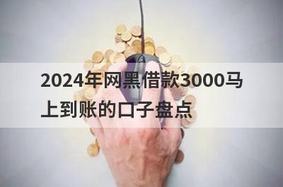 2024年网黑借款3000马上到账的口子盘点，多个贷款平台一同解析