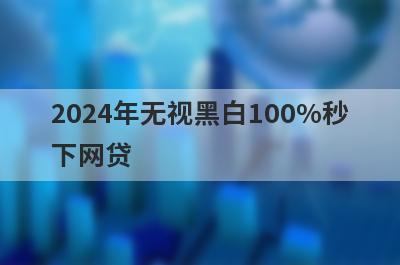 2024年无视黑白100%秒下网贷，汇总五个小额贷款平台，极速放款