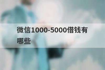 微信1000-5000借钱有哪些？整理5个借2万马上到账私人放款