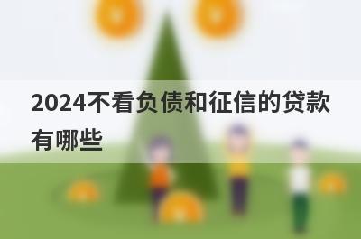 2024不看负债和征信的贷款有哪些？分享5个极速借款秒到账的平台