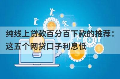 纯线上贷款百分百下款的推荐：这五个网贷口子利息低，秒下款！