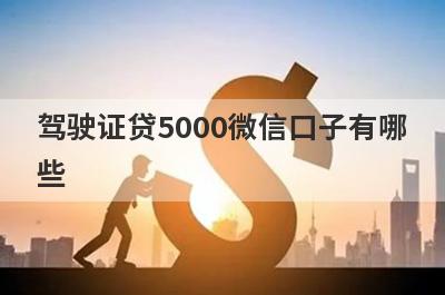 驾驶证贷5000微信口子有哪些？整理5个借款新口子必下款的
