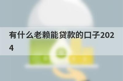 有什么老赖能贷款的口子2024？精选5个好下款的贷款