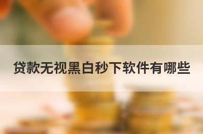 贷款无视黑白秒下软件有哪些？这五个容易下款