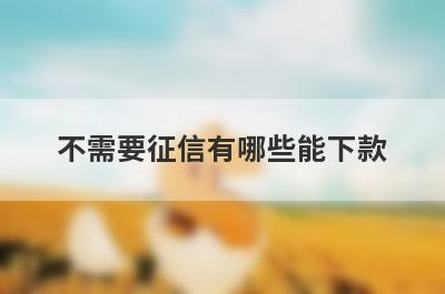 不需要征信有哪些能下款？精选整理几个不需要征信也能下款的平台