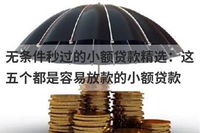 无条件秒过的小额贷款精选：这五个都是容易放款的小额贷款